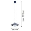 Lampa wisząca ceramika Bolesławiec granatowa muszla w kropki ręcznie zdobiona designerska wyjątkowa BOLL 8948 Argon x Manufaktura w Bolesławcu 